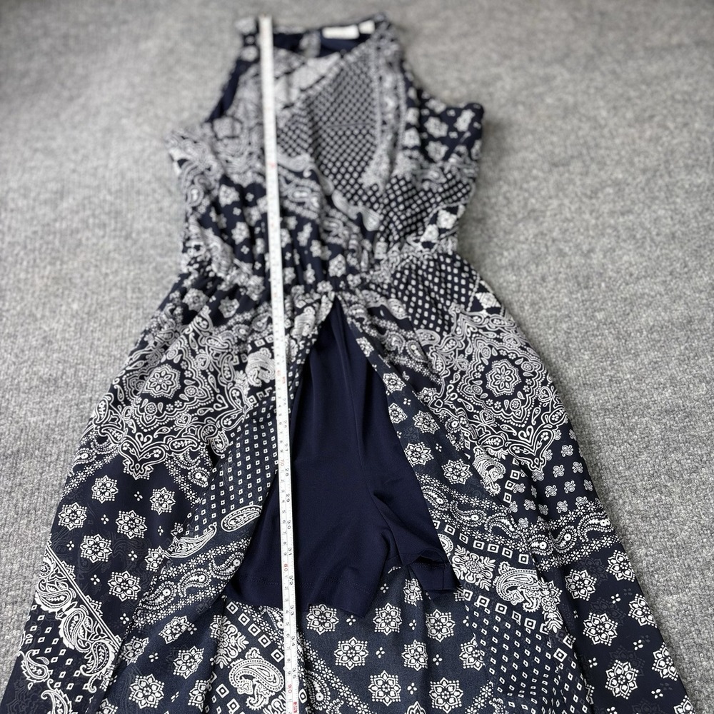 New York & Co Bandana Paisley Maxi‎ Dress M High Slit w Shorts Western Festival - Picture 16 of 16